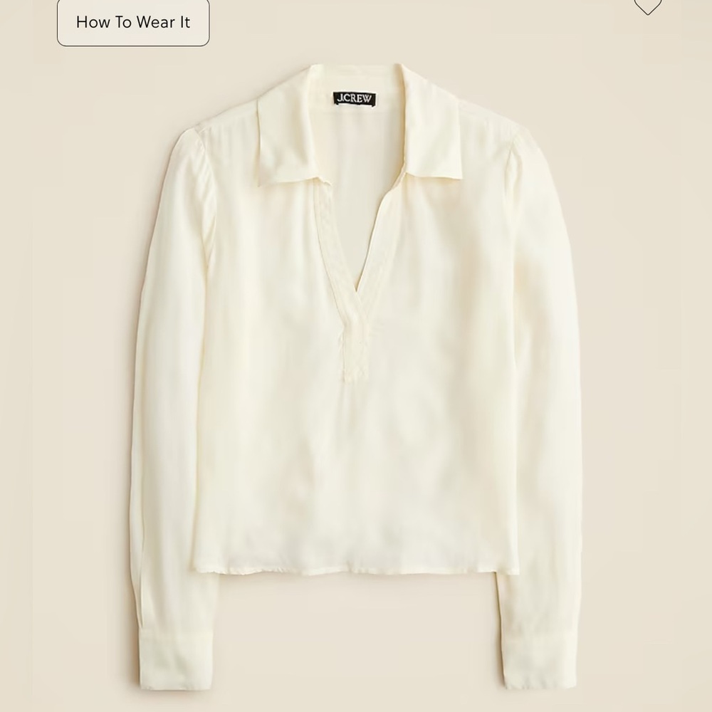 J.Crew Bungalow popover shirt in crepe de chine